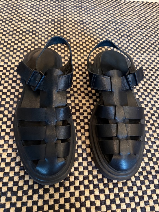 All Saints Shoes - AllSaints Chunky Black Leather Sandals Size 9/39